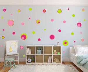PINK AND GREEN WALL STICKERS