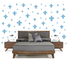 Load image into Gallery viewer, POWDER BLUE FLEUR DE LIS WALL DECOR WHIMSIDECALS.COM
