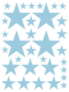 POWDER BLUE STAR WALL DECALS