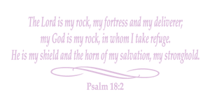 PSALM 18:2 RELIGIOUS WALL DECAL IN LAVENDER