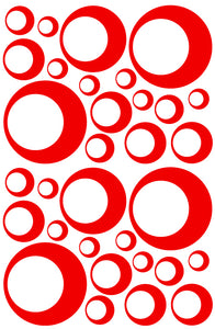RED BUBBLE STICKERS