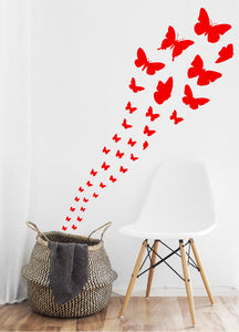 RED BUTTERFLY WALL STICKERS