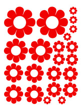 Load image into Gallery viewer, RED DAISY WALL DECALS
