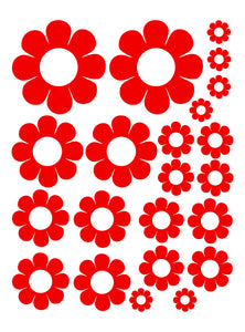 RED DAISY WALL DECALS