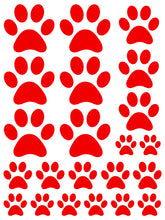 Load image into Gallery viewer, RED PAW PRINT WALL DECALS
