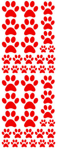 RED PAW PRINT DECALS