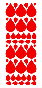 RED RAINDROP WALL STICKERS