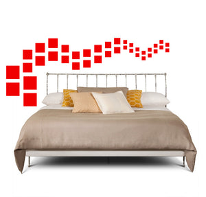 SQUARE WALL DECALS IN RED