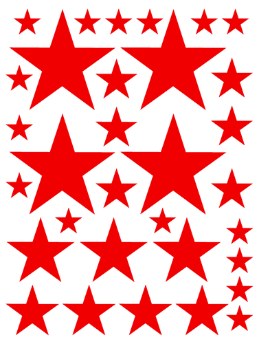 RED STAR WALL DECALS