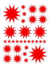 Load image into Gallery viewer, RED STARBURST WALL DECALS
