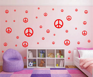 RED PEACE SIGN STICKER