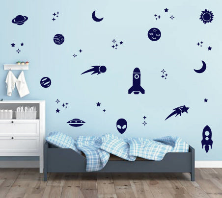 ROCKETS & PLANETS WALL DECALS