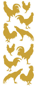 ROOSTER WALL DECALS CARAMEL TAN