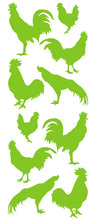 Load image into Gallery viewer, ROOSTER WALL DECALS LIME GREEN
