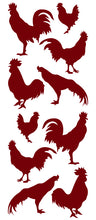 Load image into Gallery viewer, ROOSTER WALL DECALS MAROON
