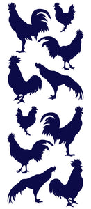 ROOSTER WALL DECALS NAVY BLUE