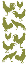 Load image into Gallery viewer, ROOSTER WALL DECALS OLIVE GREEN

