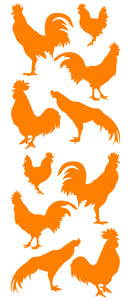 ROOSTER WALL DECALS ORANGE