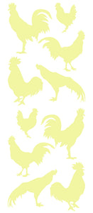 ROOSTER WALL DECALS PALE YELLOW