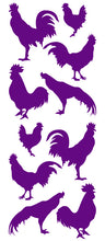 Load image into Gallery viewer, ROOSTER WALL DECALS PURPLE
