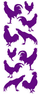 ROOSTER WALL DECALS PURPLE