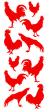 Load image into Gallery viewer, ROOSTER WALL DECALS RED
