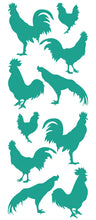 Load image into Gallery viewer, ROOSTER WALL DECALS TURQUOISE
