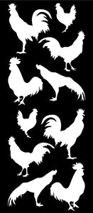 ROOSTER WALL DECALS WHITE