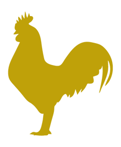 ROOSTER WALL DECAL IN GOLD