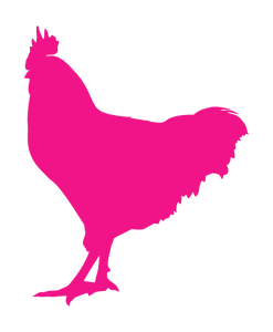 ROOSTER WALL DECAL IN HOT PINK