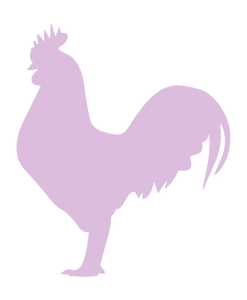 ROOSTER WALL DECAL IN LAVENDER