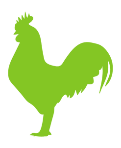 ROOSTER WALL DECAL IN LIME GREEN