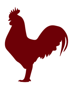 ROOSTER WALL DECAL IN MAROON