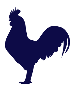 ROOSTER WALL DECAL IN NAVY BLUE