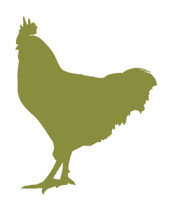 ROOSTER WALL DECAL IN OLIVE GREEN