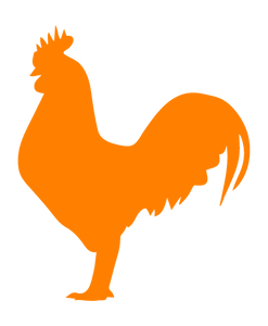 ROOSTER WALL DECAL IN ORANGE