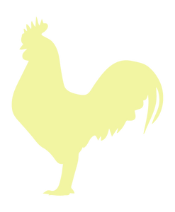 ROOSTER WALL DECAL IN PALE YELLOW