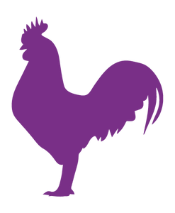 ROOSTER WALL DECAL IN PURPLE