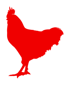 ROOSTER WALL DECAL IN RED