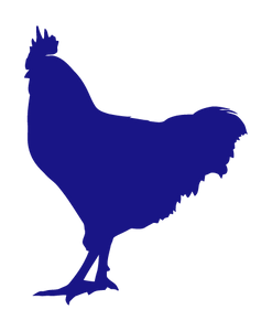ROOSTER WALL DECAL IN ROYAL BLUE