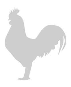 ROOSTER WALL DECAL IN SILVER