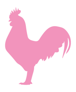 ROOSTER WALL DECAL IN SOFT PINK