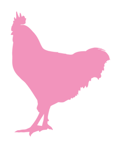 ROOSTER WALL DECAL IN SOFT PINK