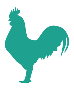 ROOSTER WALL DECAL IN TURQUOISE