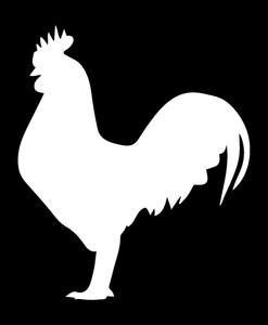 ROOSTER WALL DECAL IN WHITE