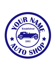 Load image into Gallery viewer, CUSTOM AUTO SHOP WALL DECAL IN ROYAL BLUE
