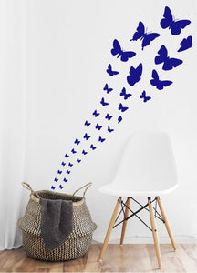 ROYAL BLUE BUTTERFLY WALL STICKERS