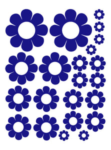 ROYAL BLUE DAISY WALL DECALS