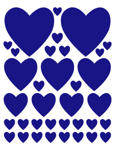 ROYAL BLUE HEART WALL DECALS