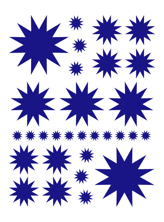ROYAL BLUE STARBURST WALL DECALS